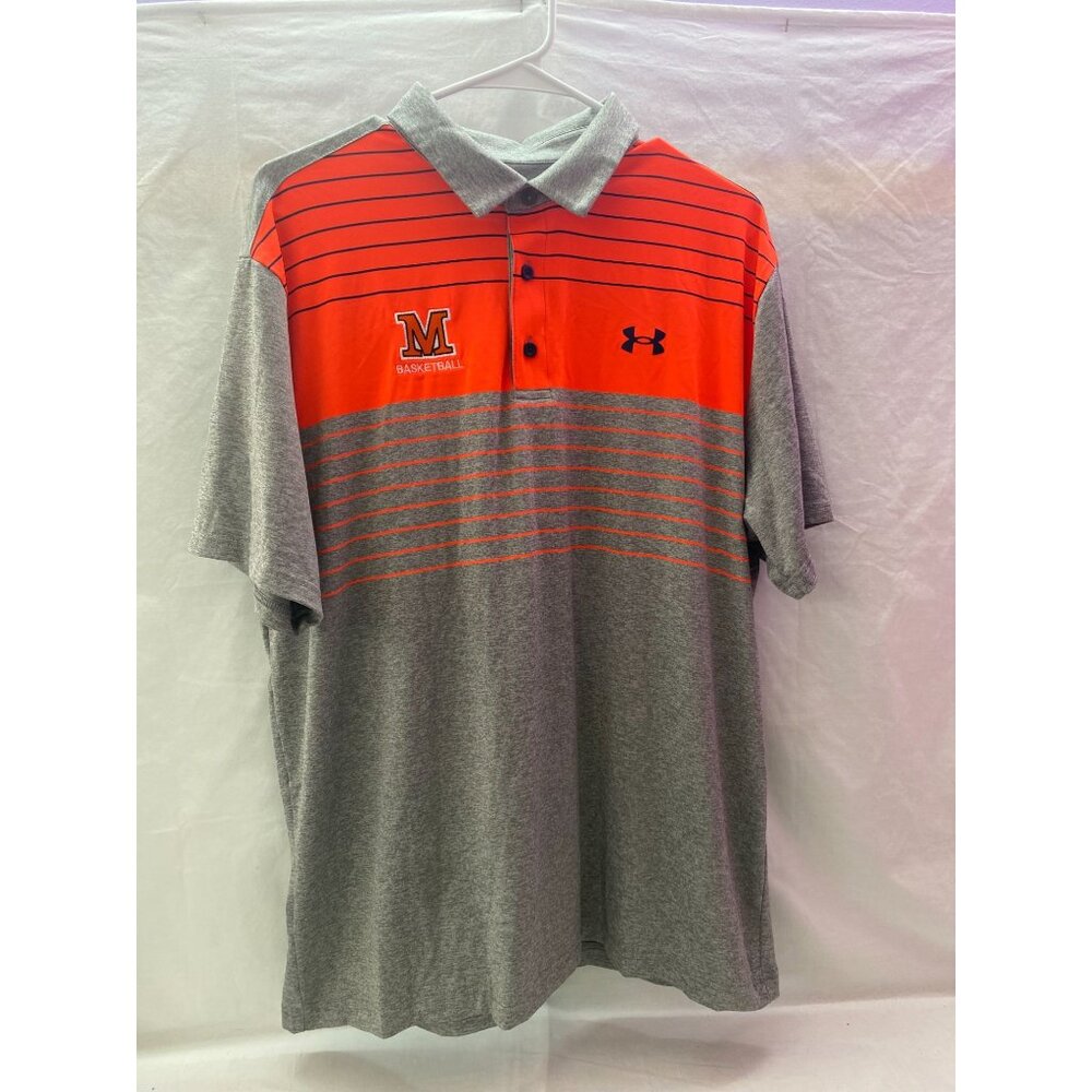 Under Armour Men's Grey & Orange Short Sleeve Size XL The Playoff Polo.